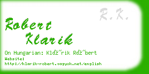 robert klarik business card